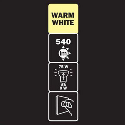 Diall 8W 540lm Reflector Warm white LED Dimmable Light bulb