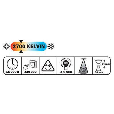 Diall 8W 540lm Reflector Warm white LED Dimmable Light bulb