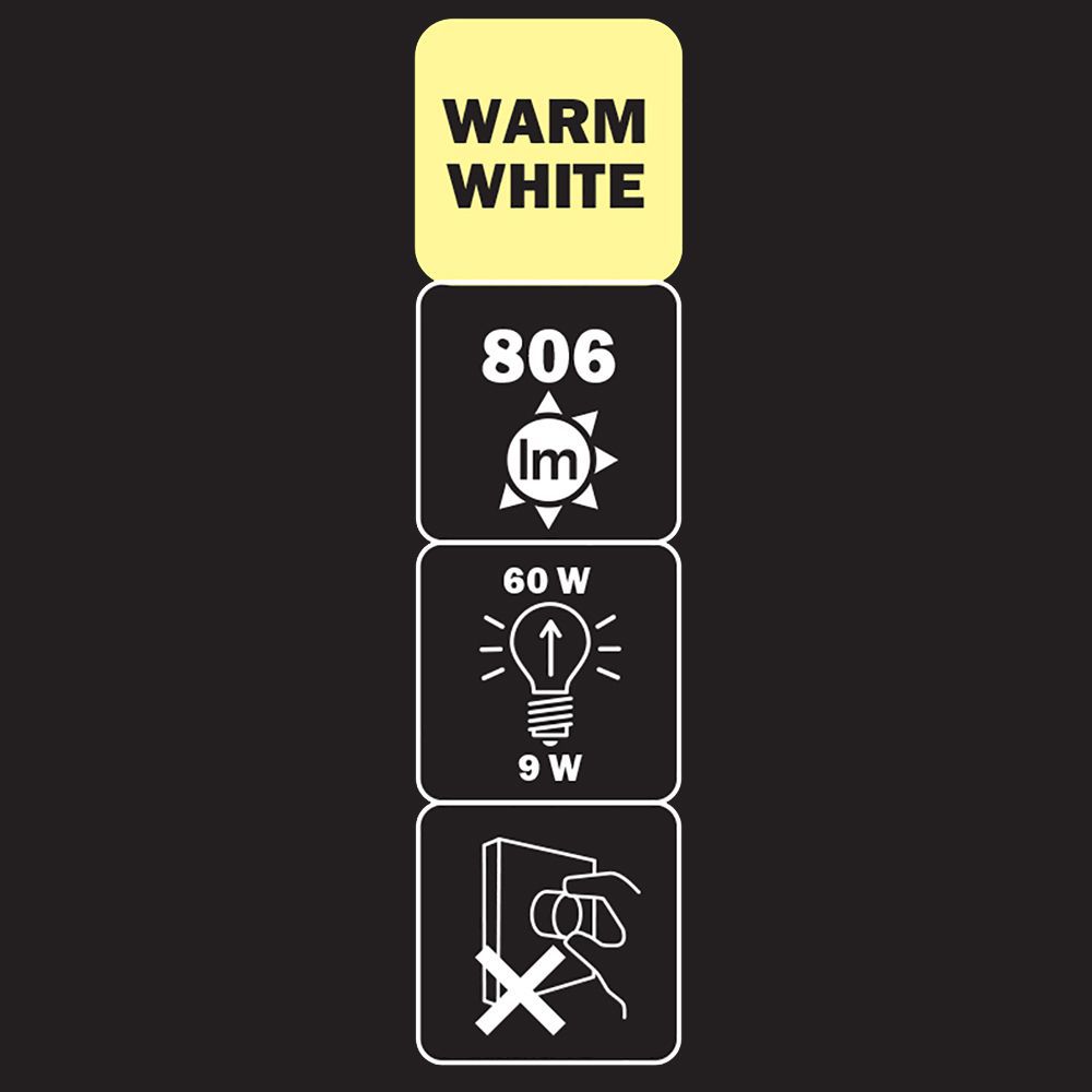 Diall 9W 806lm GLS LED Light bulb, Pack of 5
