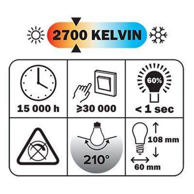 Diall 9W 806lm GLS Warm white LED Light bulb