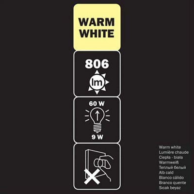 Diall 9W 806lm GLS Warm white LED Light bulb