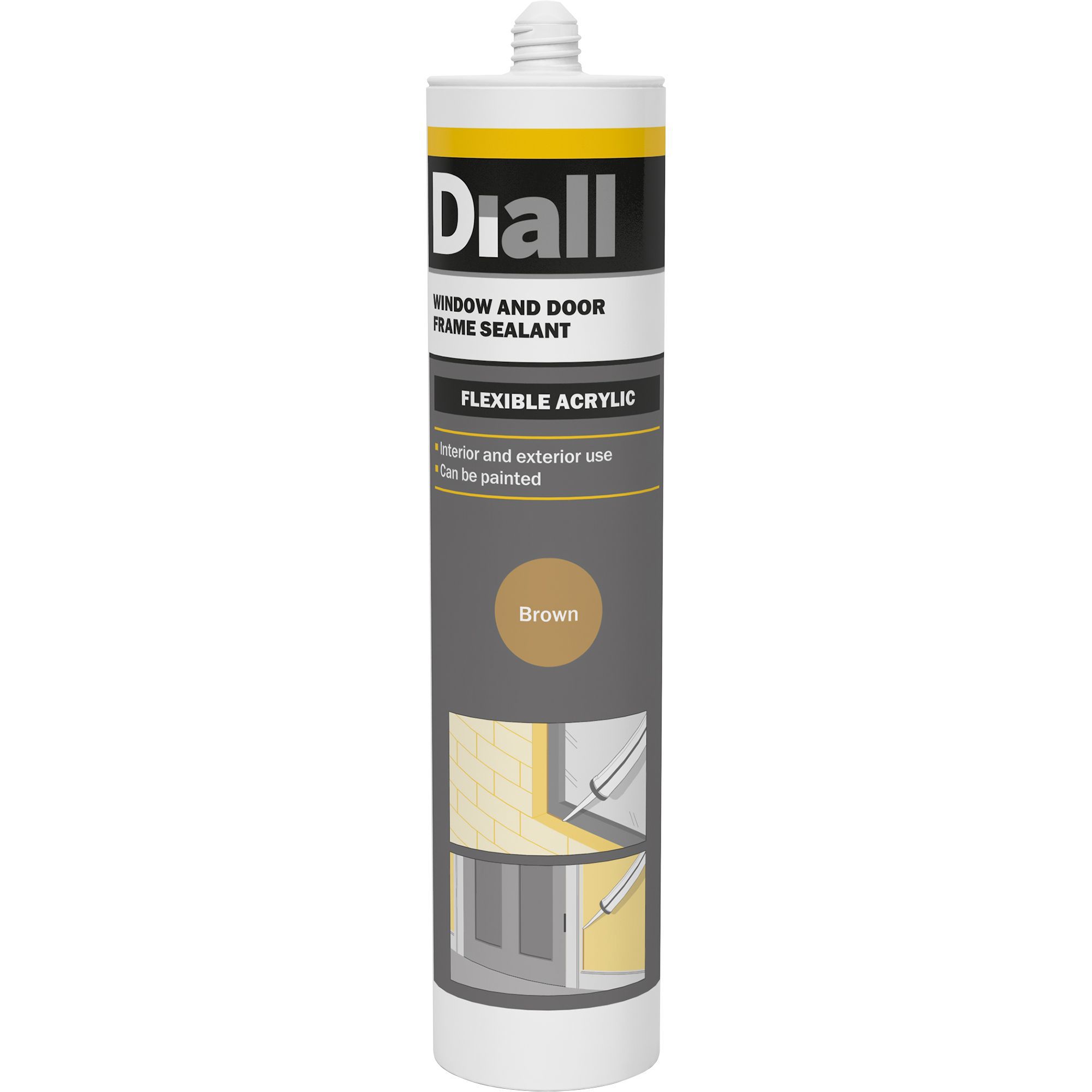 Diall Acrylicbased Brown Frame Sealant, 300ml DIY at B&Q
