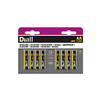 Diall Alkaline AA (LR6) Battery, Pack of 8