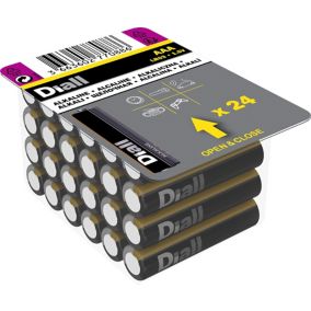 Diall Alkaline AAA (LR03) Battery, Pack of 24