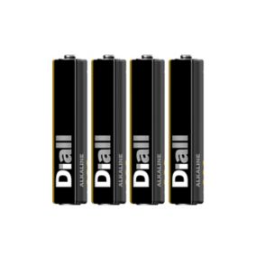 Diall Alkaline AAA (LR03) Battery, Pack of 4