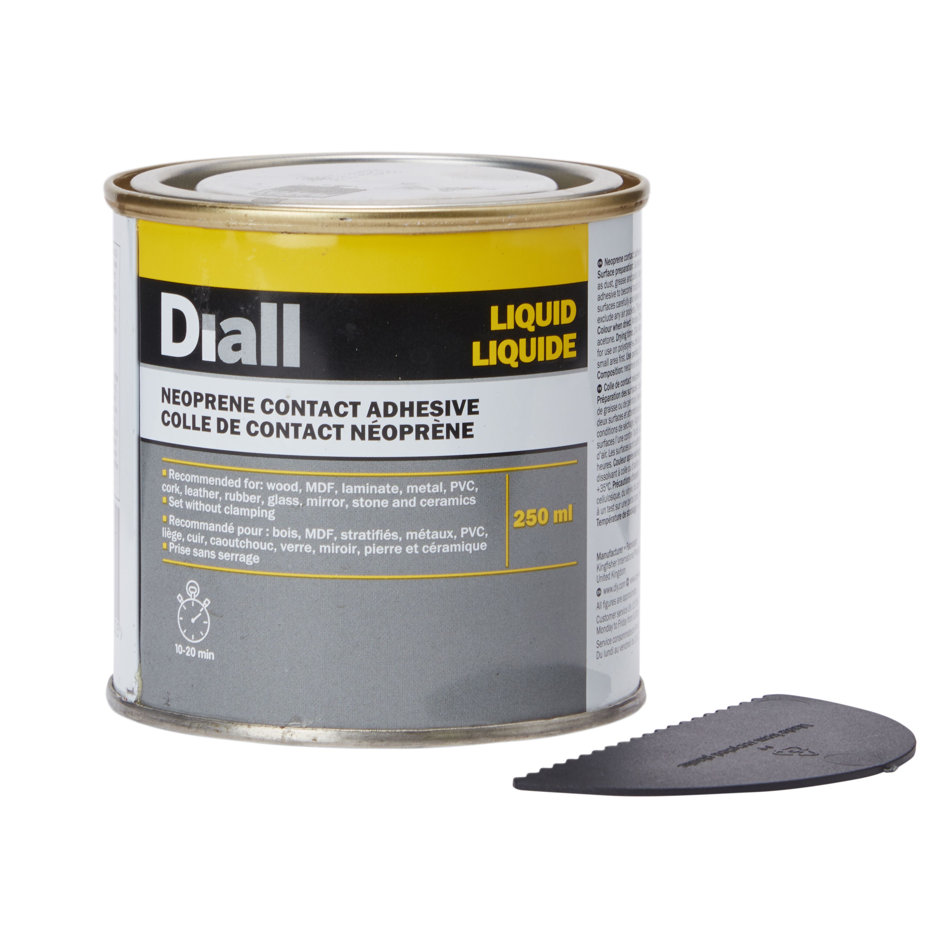 Diall Amber Liquid Contact adhesive, 250ml DIY at B&Q