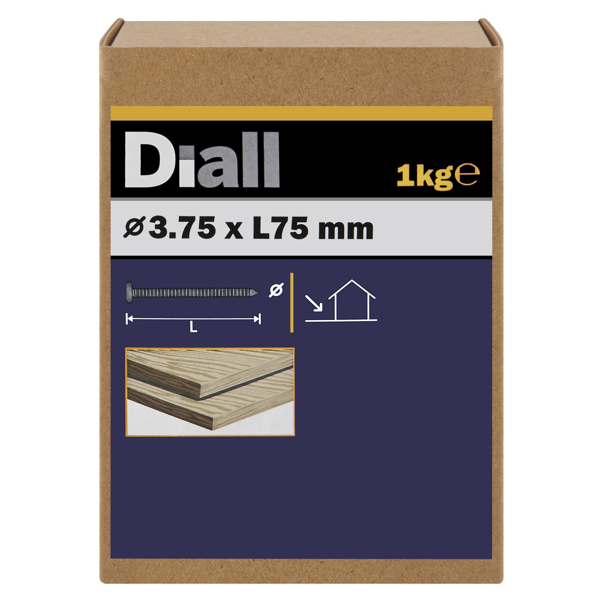 Diall Annular ring nail (L)75mm (Dia)3.75mm 1kg