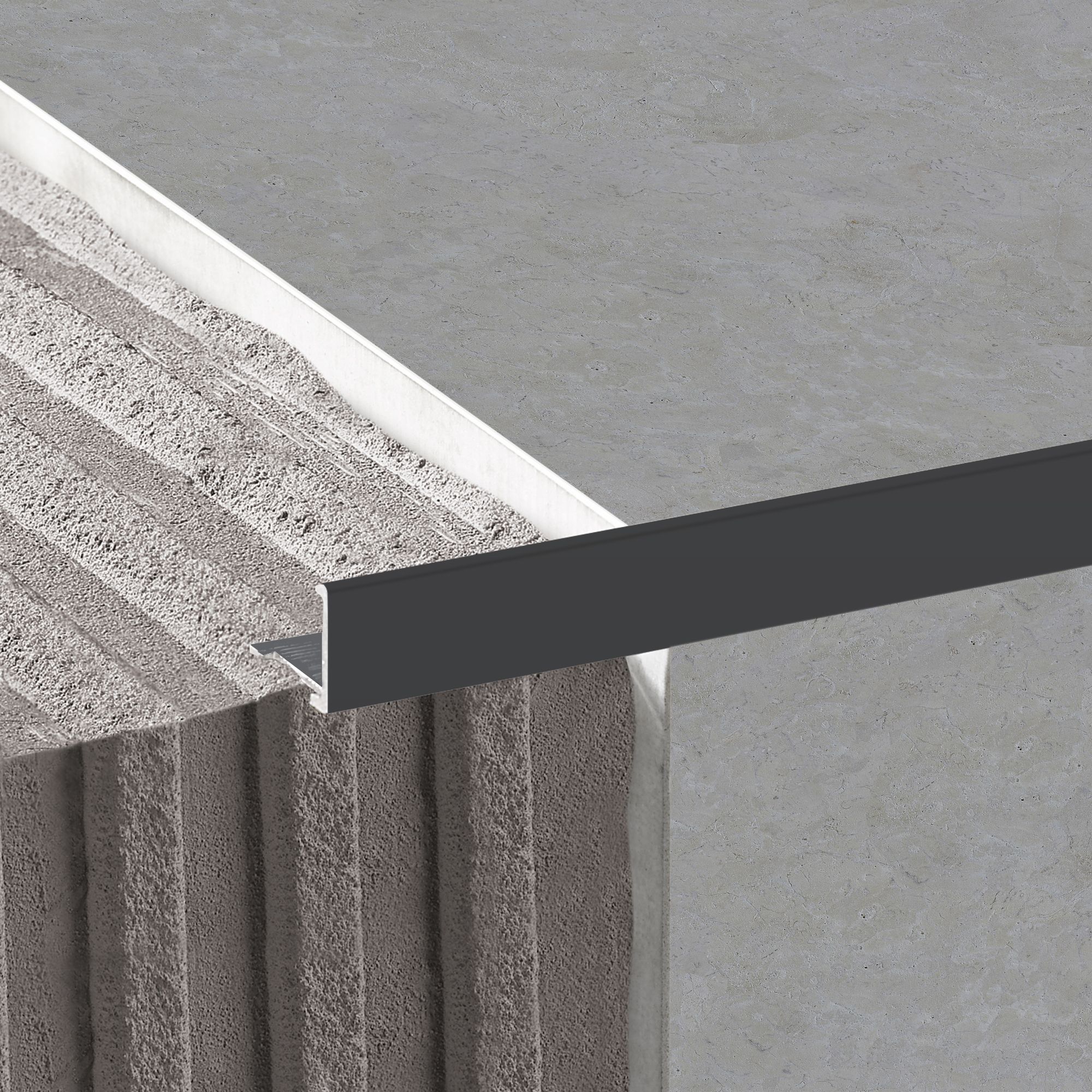 Diall Anthracite 10mm Straight Aluminium Tile trim - 3