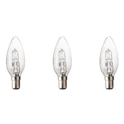 Diall B15 30W Candle Halogen Dimmable Light bulb, Pack of 3