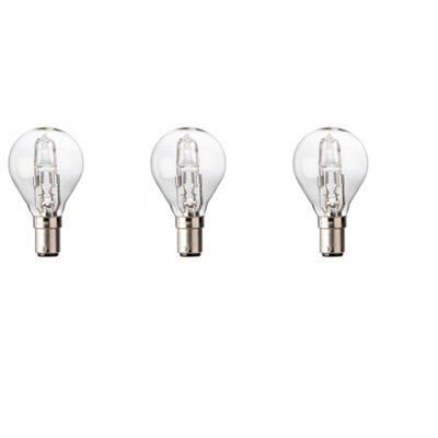 Diall B15 30W Mini globe Halogen Dimmable Light bulb, Pack of 3