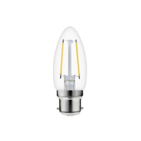 Diall B22 1.8W 250lm Candle Neutral white LED Filament Light bulb