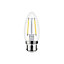 Diall B22 1.8W 250lm Clear Candle Neutral white LED Filament Light bulb