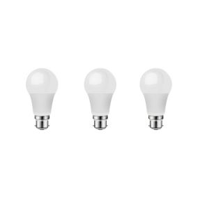 Diall B22 13.8W 1521lm White A60 Warm white LED Light bulb, Pack of 3