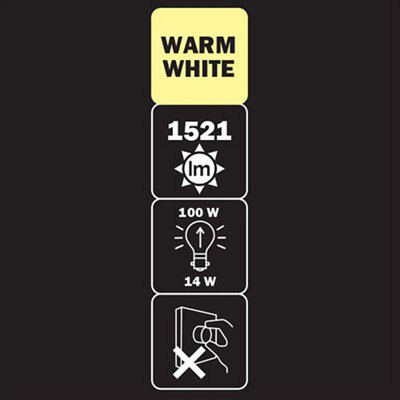 Diall B22 14W 1521lm GLS Warm white LED Light bulb