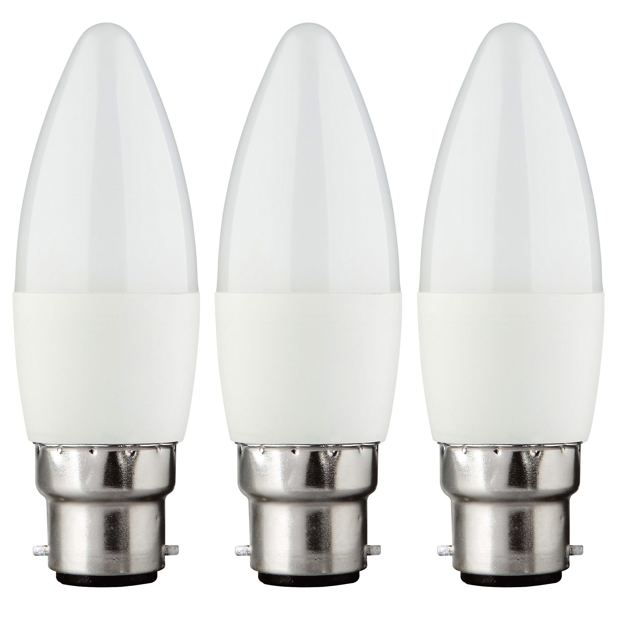 Diall B22 250lm Candle Warm white LED Light bulb, Pack of 3 | DIY at B&Q