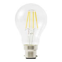Diall B22 3.4W 470lm Clear GLS Warm white LED filament Light bulb