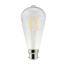 Diall B22 3.4W 470lm Clear ST64 Warm white LED filament Light bulb