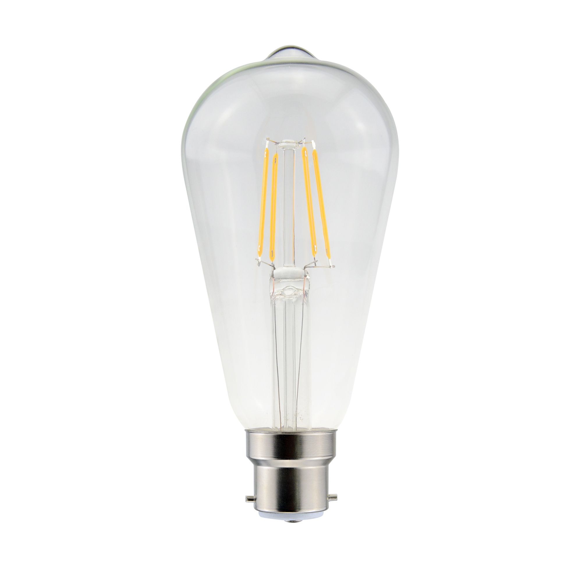 Diall B22 3.4W 470lm Clear ST64 Warm White LED Filament Light Bulb ...