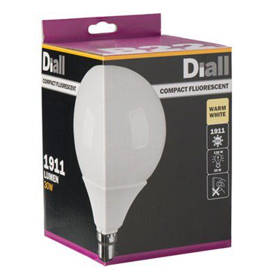 Diall B22 30W 1911lm Globe CFL Light bulb