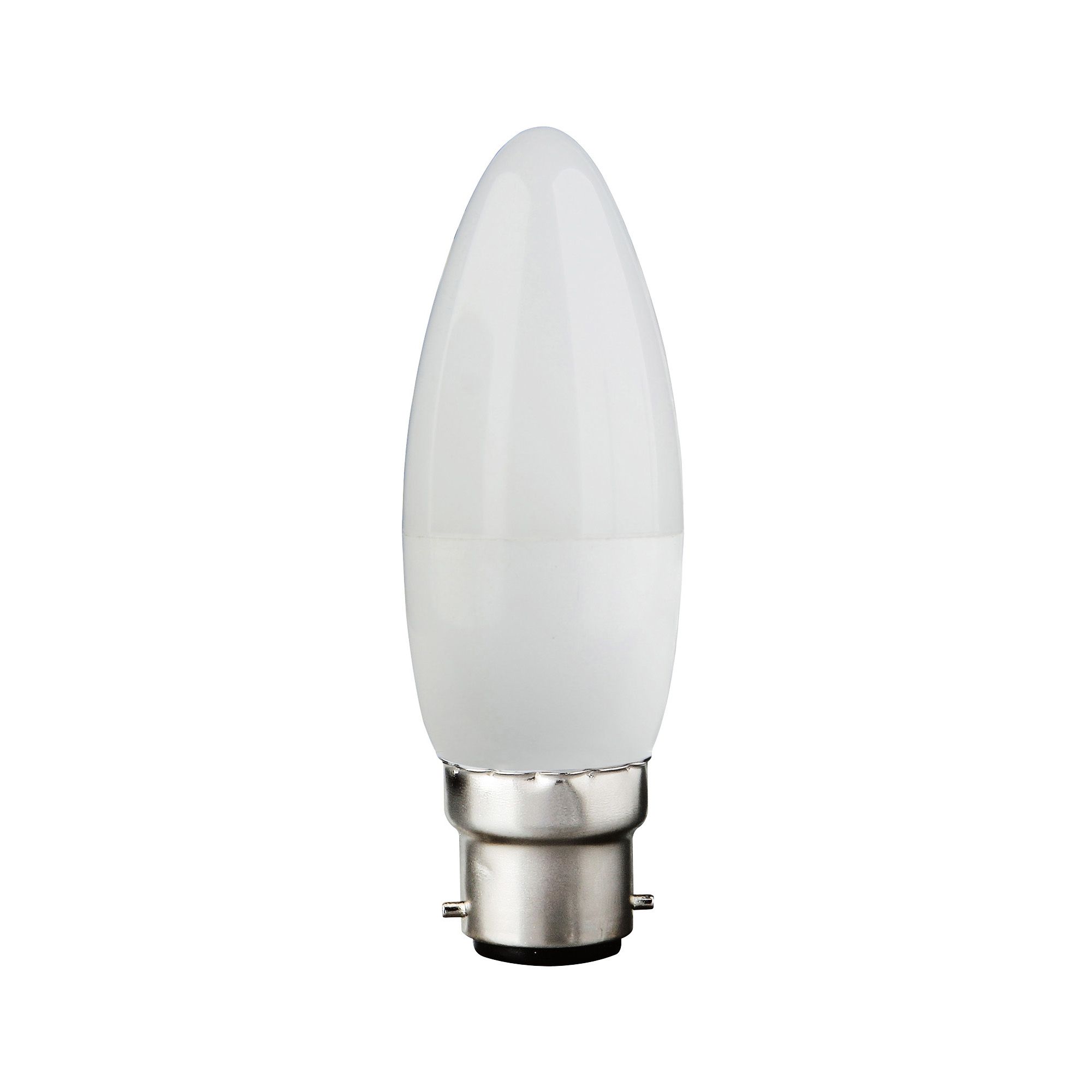 Diall B22 4.2W 470lm Frosted Candle Neutral white LED Light bulb