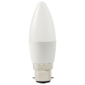 Diall B22 4.2W 470lm Frosted Candle Warm white LED Light bulb