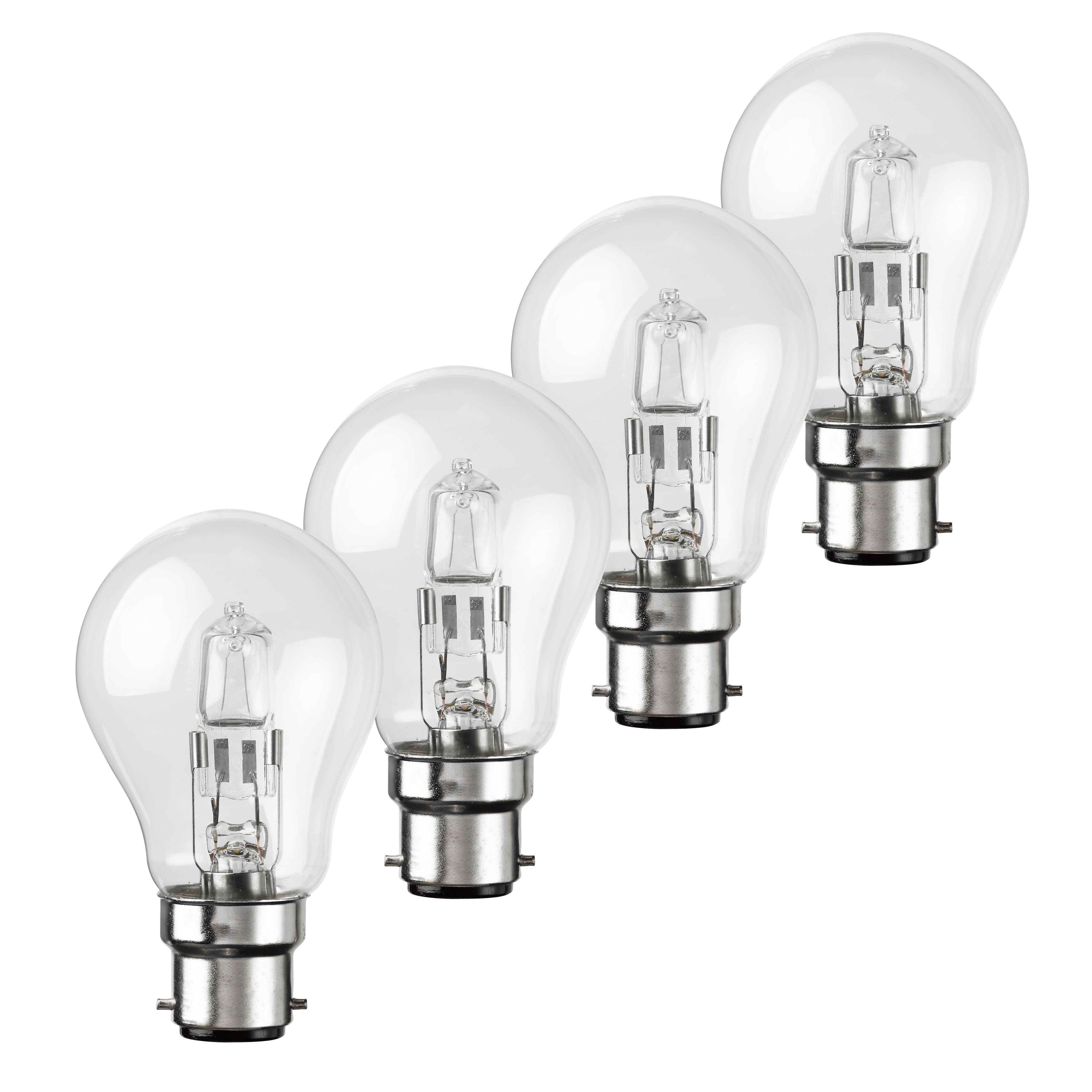 Diall B22 42W Halogen Eco Dimmable GLS Light Bulb, Pack Of 4 | DIY At B&Q