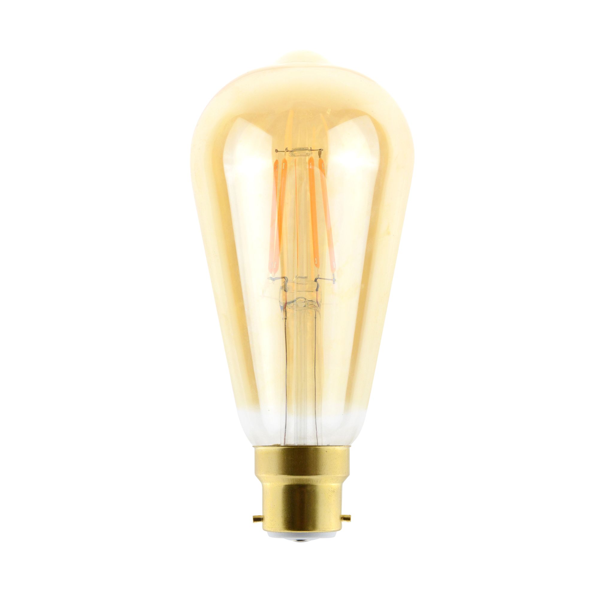 Diall B22 5.5W 470lm 330° Amber ST64 Warm white LED filament B22 Light bulb
