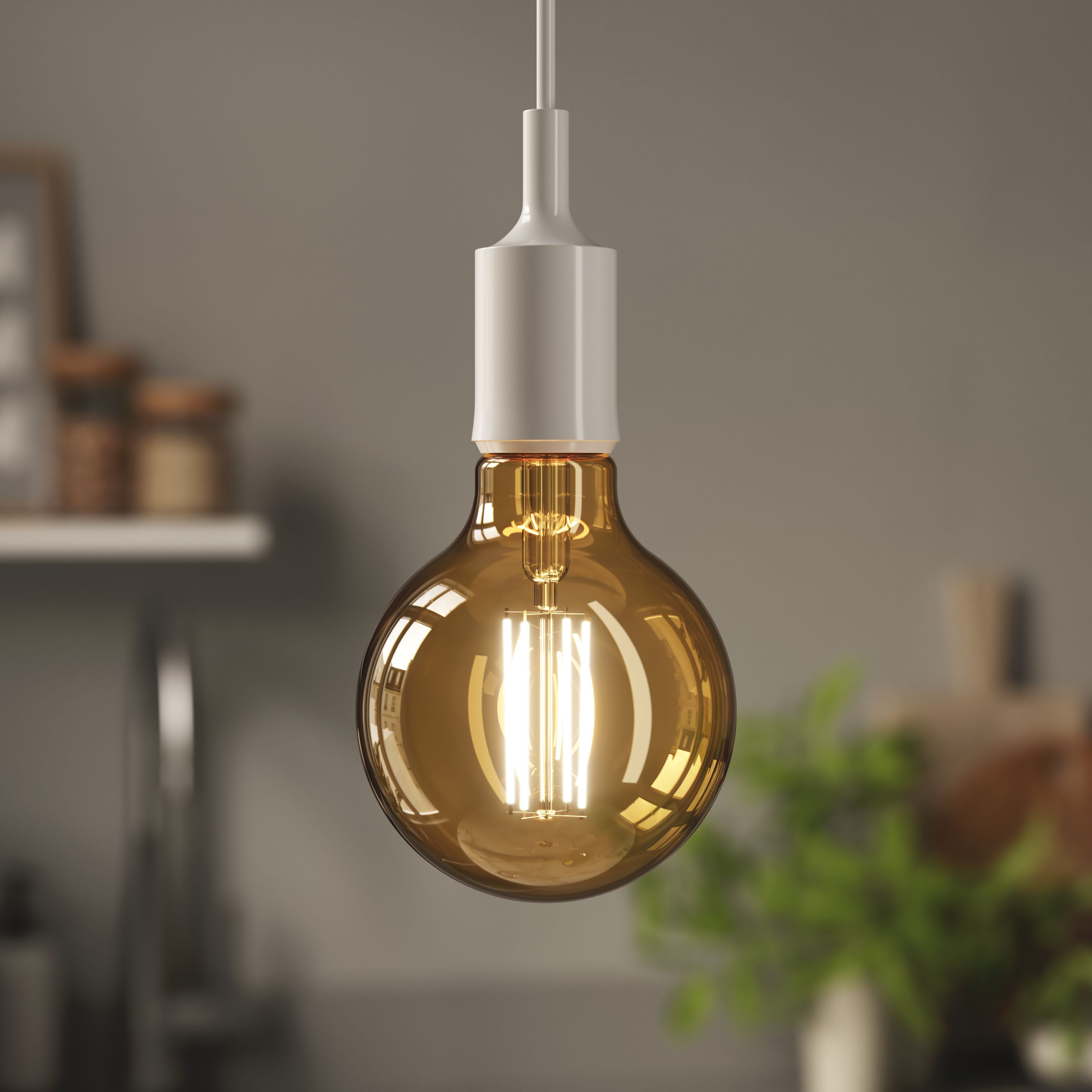 Diall B22 5.5W 470lm Amber Globe Warm white LED Filament Light bulb - 5