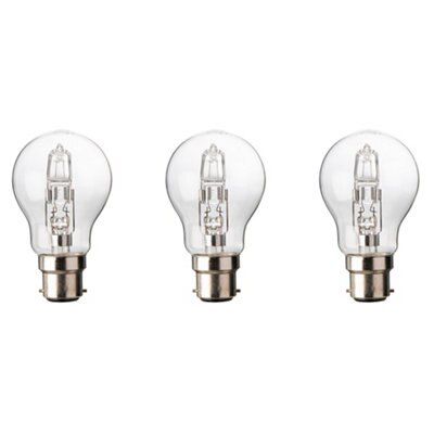 Diall B22 57W Classic Halogen Dimmable Light Bulb, Pack Of 3 | DIY At B&Q