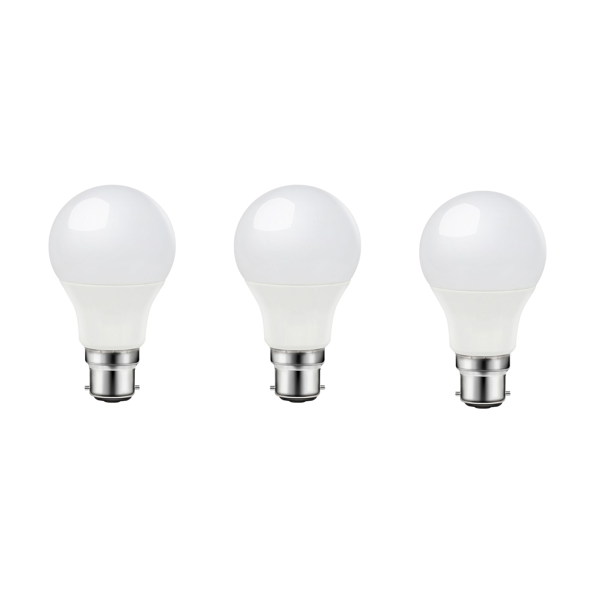 Diall B22 7.3W 806lm White A60 Neutral white LED Light bulb, Pack of 3