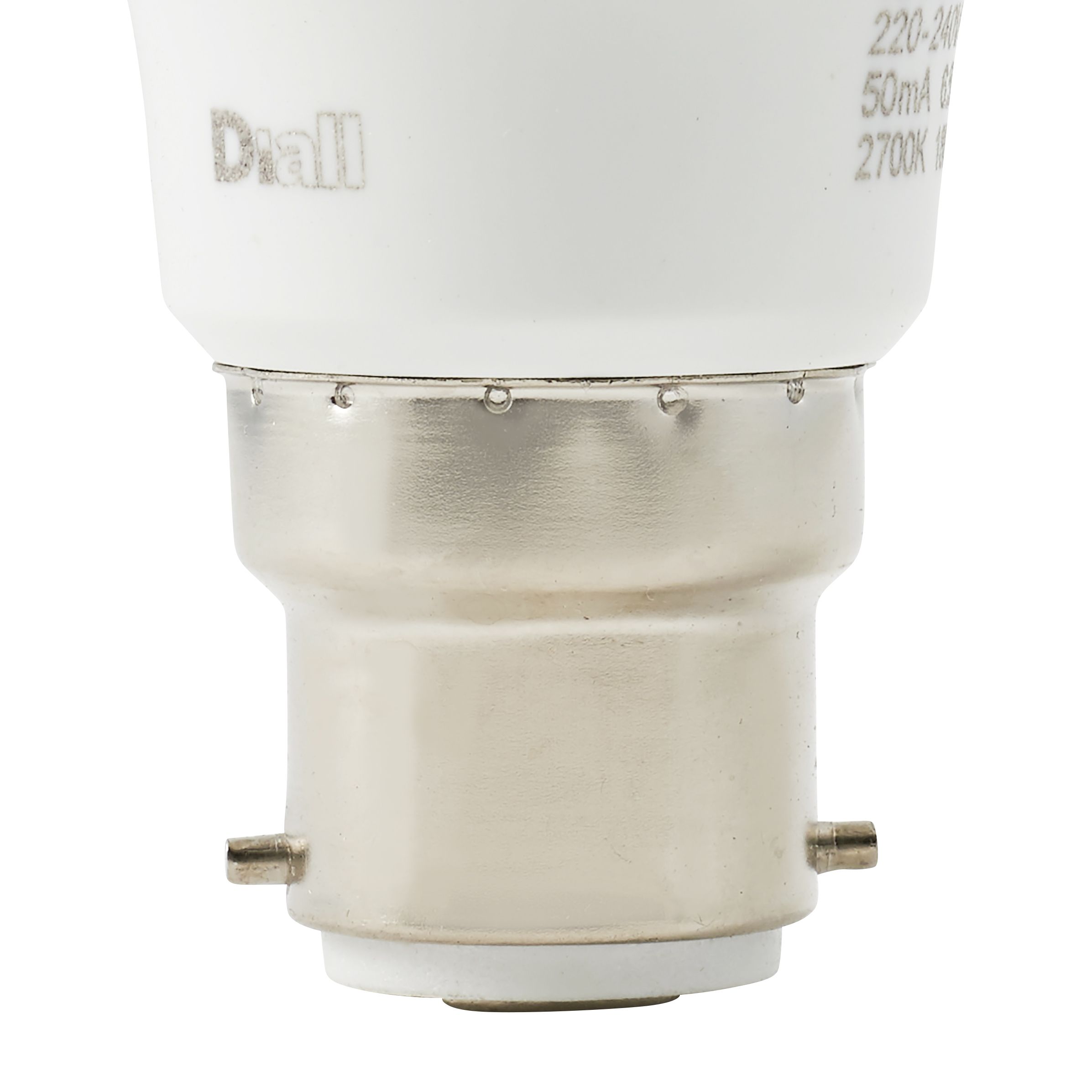 Diall B22 7.3W 806lm White A60 Warm white LED Light bulb