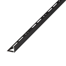 Diall Black 12.5mm Straight Aluminium Tile trim