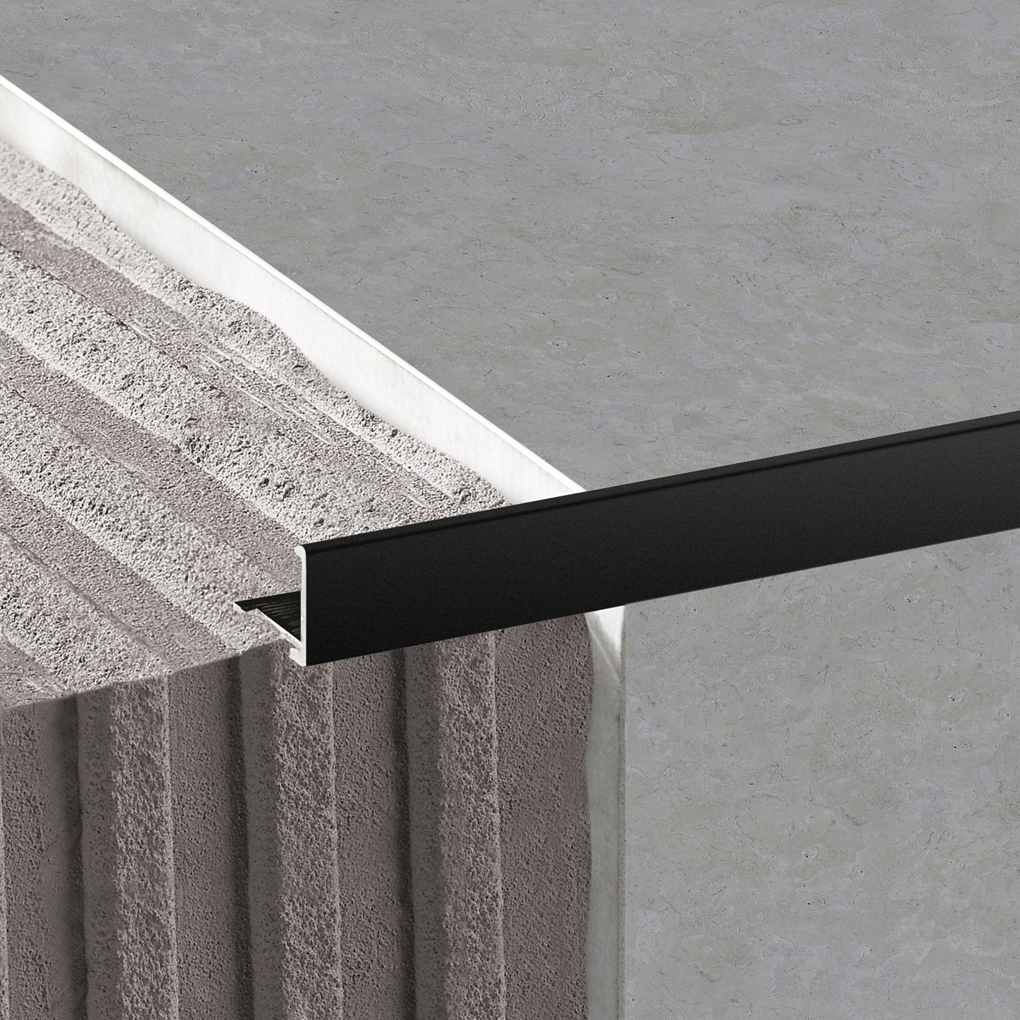 Diall Black Aluminium Internal edge tile trim