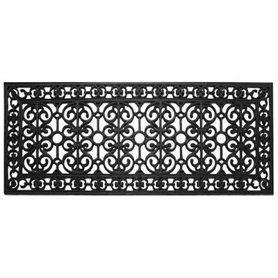 Colours Harrieta Black & white Diamond Door mat, 75cm x 45cm