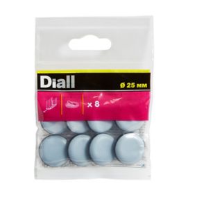 Diall Black & grey PTFE Glide (Dia)25mm, Pack of 8