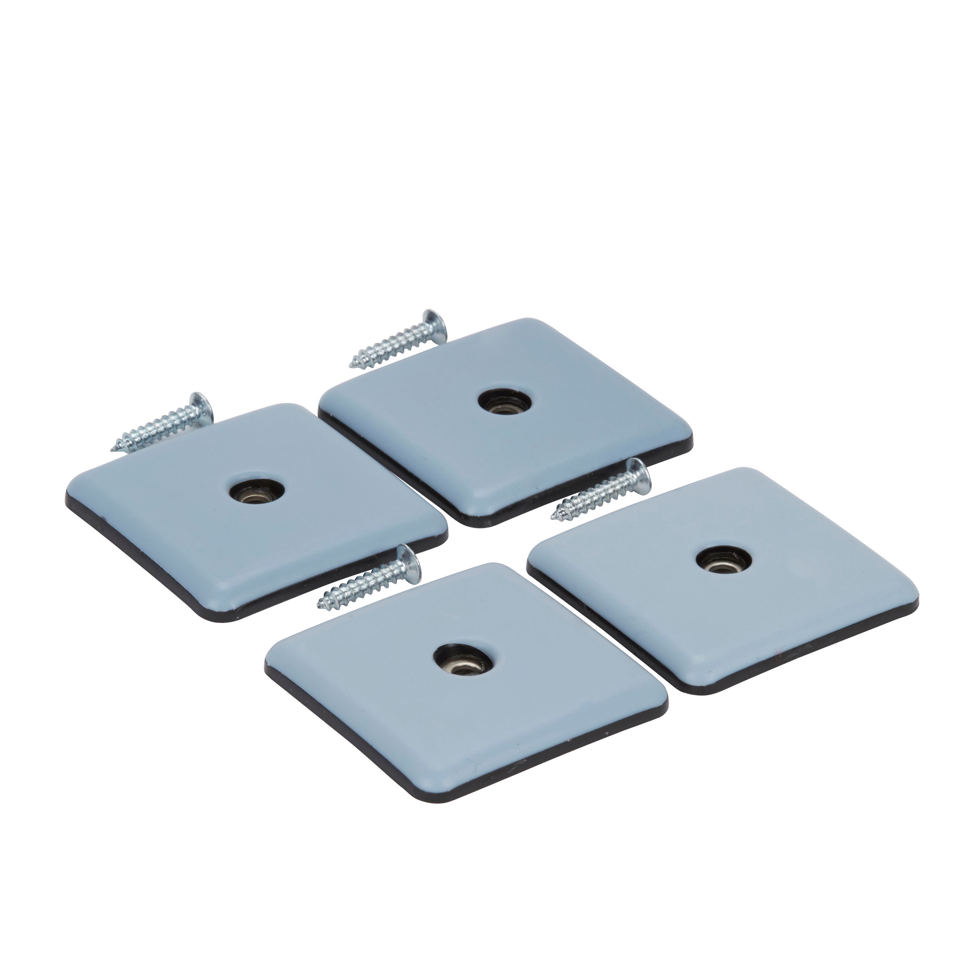 Diall Black & grey PTFE Nail-in glide (L)50mm (W)50mm, Pack of 4