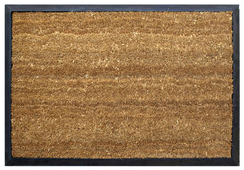 Diall Black & natural Rectangular Door mat, 45cm x 65cm