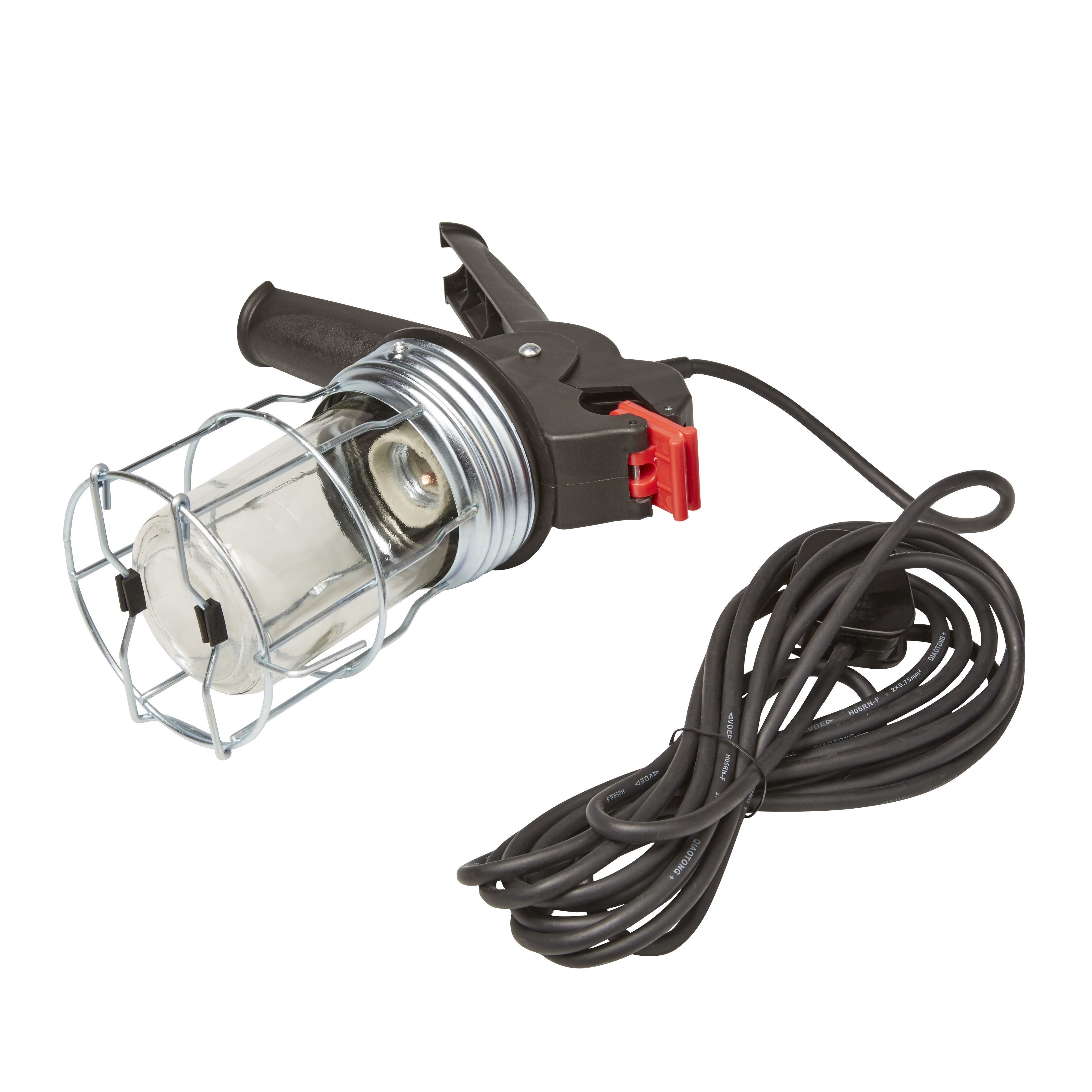 Diall Black & Red Inspection Light 60W 220-240V | DIY At B&Q