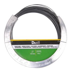 Diall Black Steel Piano wire, (L)19m (Dia)0.8mm