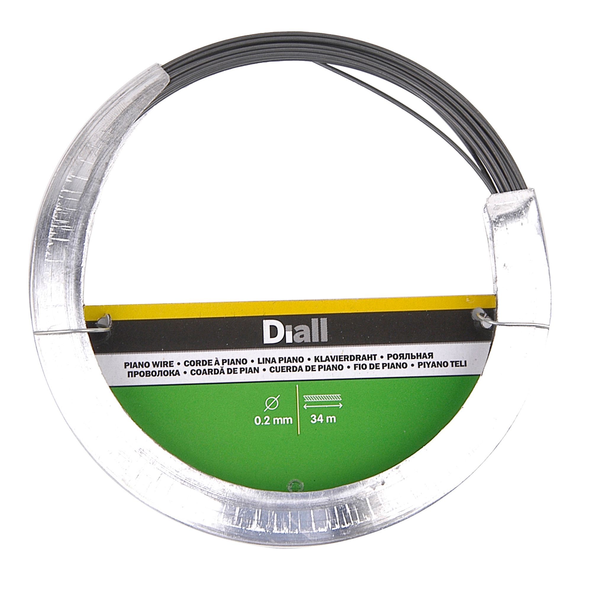 Diall Black Steel Piano wire, (L)34m (Dia)0.2mm