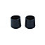 Diall Black Thermoplastic vulcanizates (TPV) Leg tip (Dia)32mm, Pack of 2