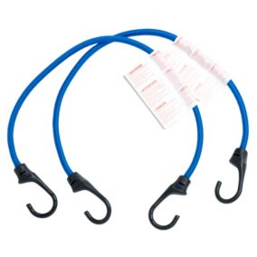 Diall Blue Bungee cord with hooks (Dia)8mm (L)0.6m, Pack of 2