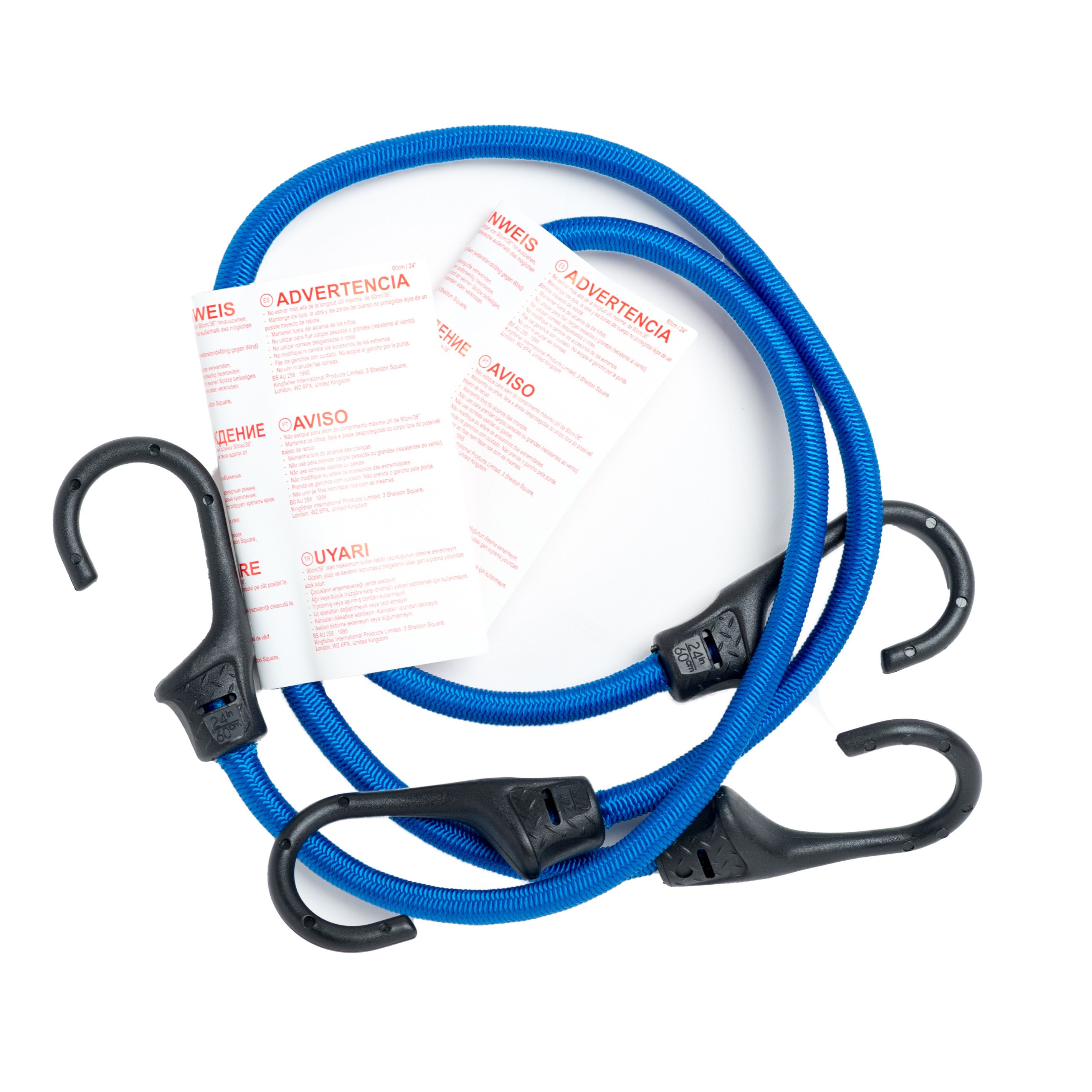 Diall Blue Bungee cord with hooks (Dia)8mm (L)0.6m, Pack of 2