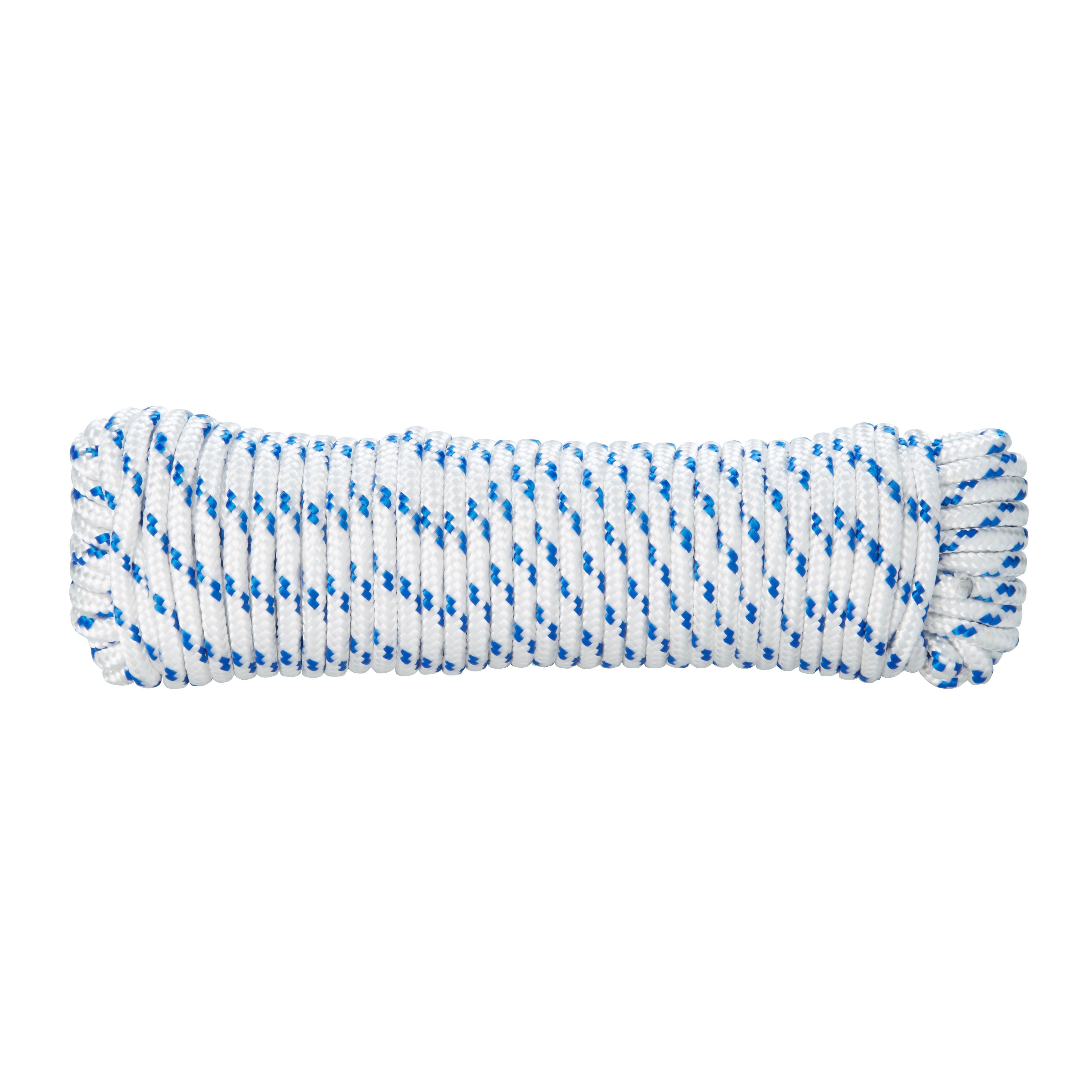 Diall Blue & white Polypropylene (PP) Braided rope, (L)20m (Dia)6mm