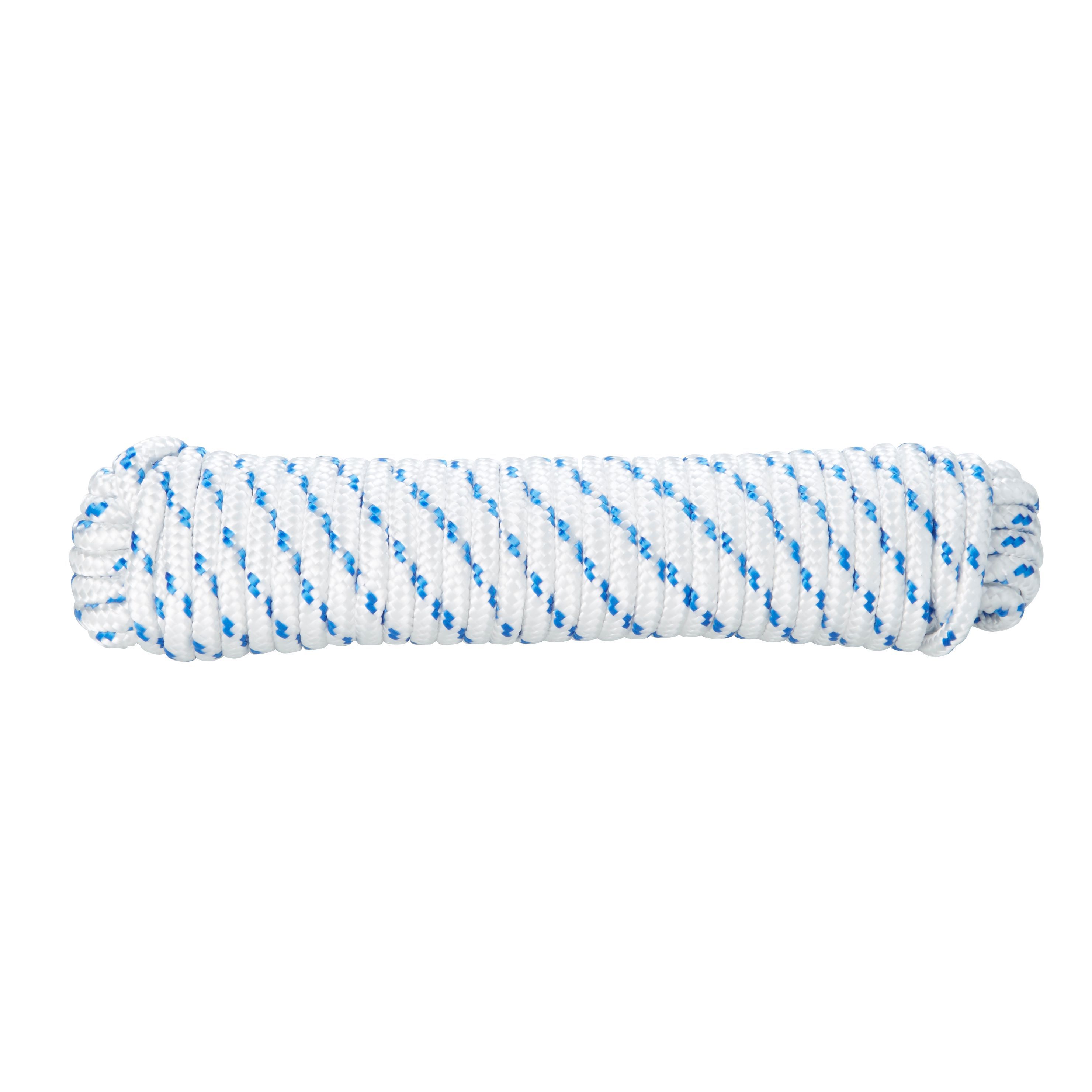 Diall Blue & white Polypropylene (PP) Braided rope, (L)7.5m (Dia)8mm