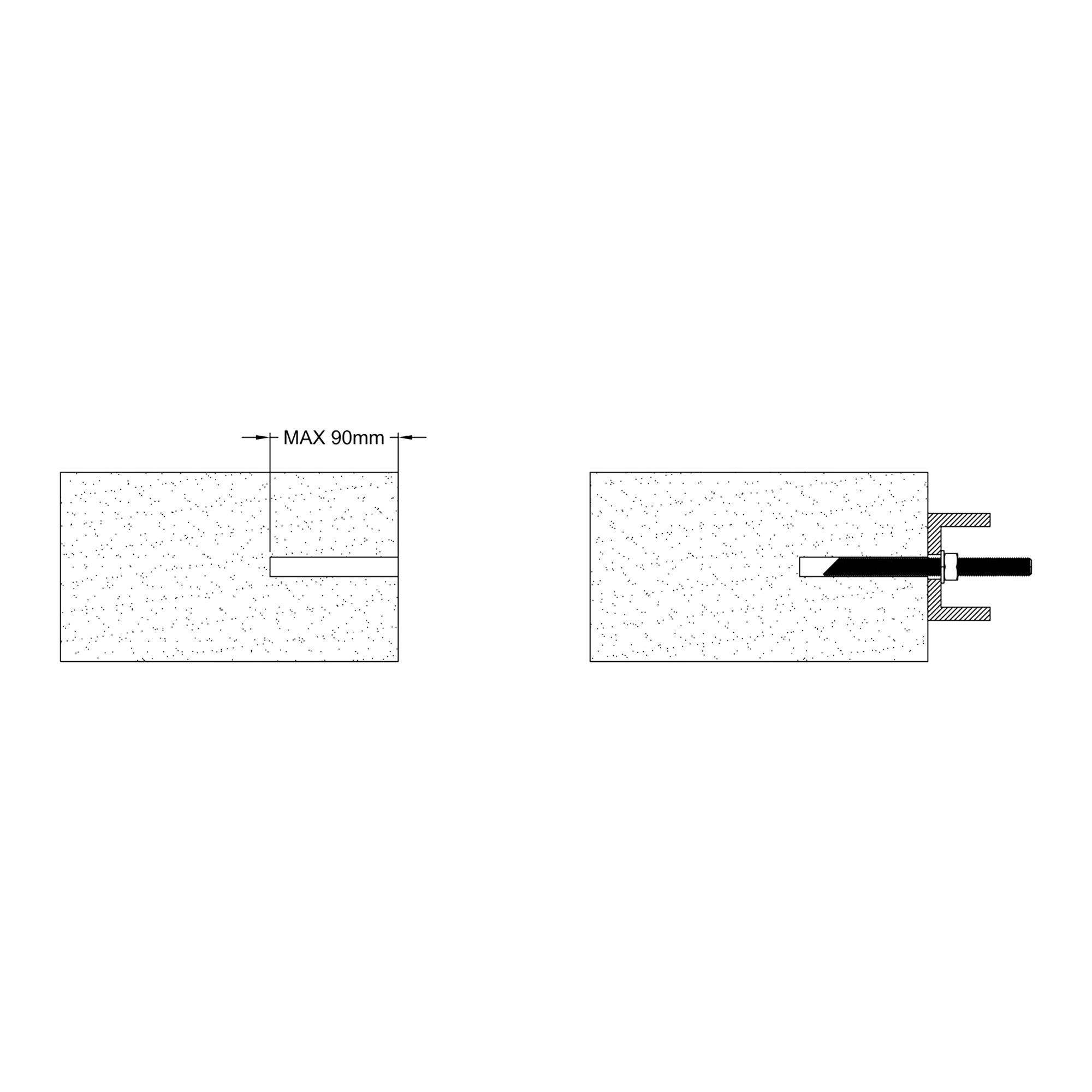 Diall Blue zinc-plated Carbon steel Stud (Dia)10mm (L)130mm, Pack of 4