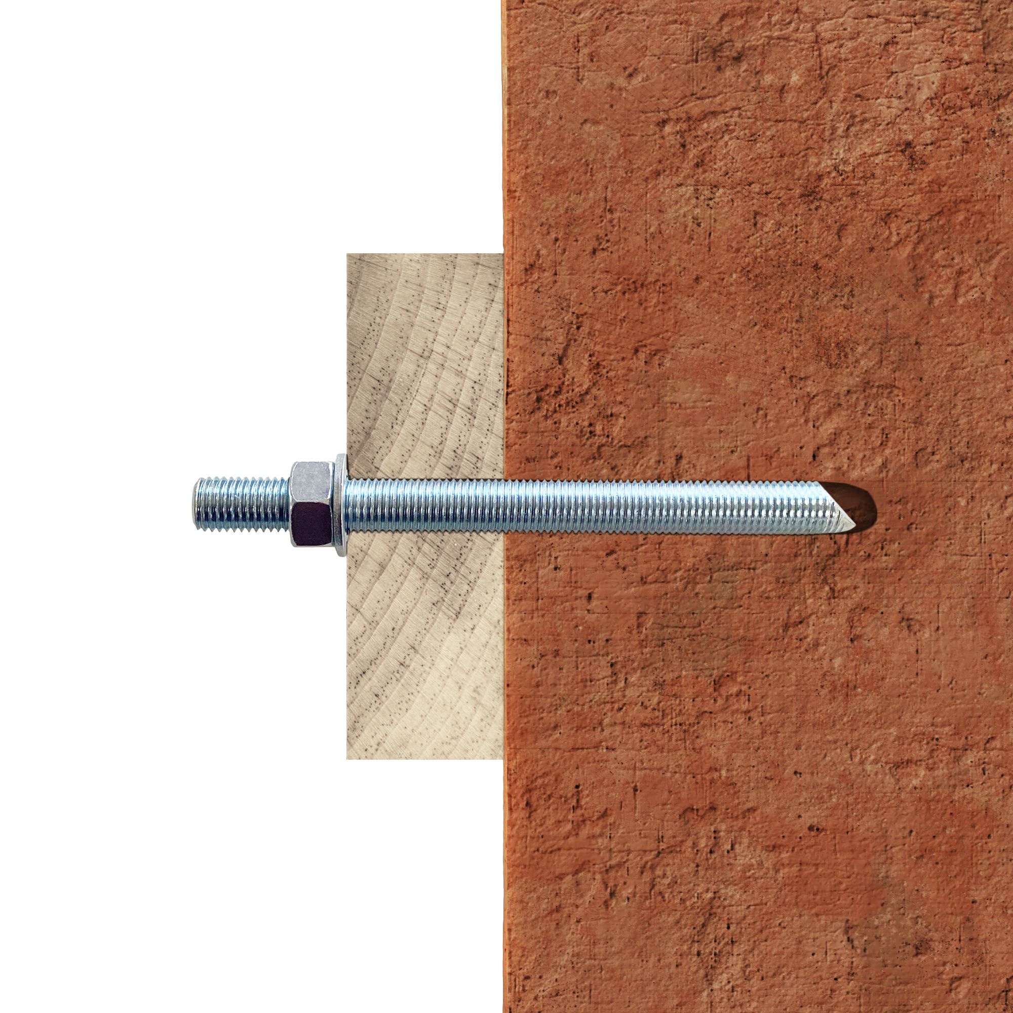 Diall Blue zinc-plated Carbon steel Stud (Dia)16mm (L)190mm, Pack of 2