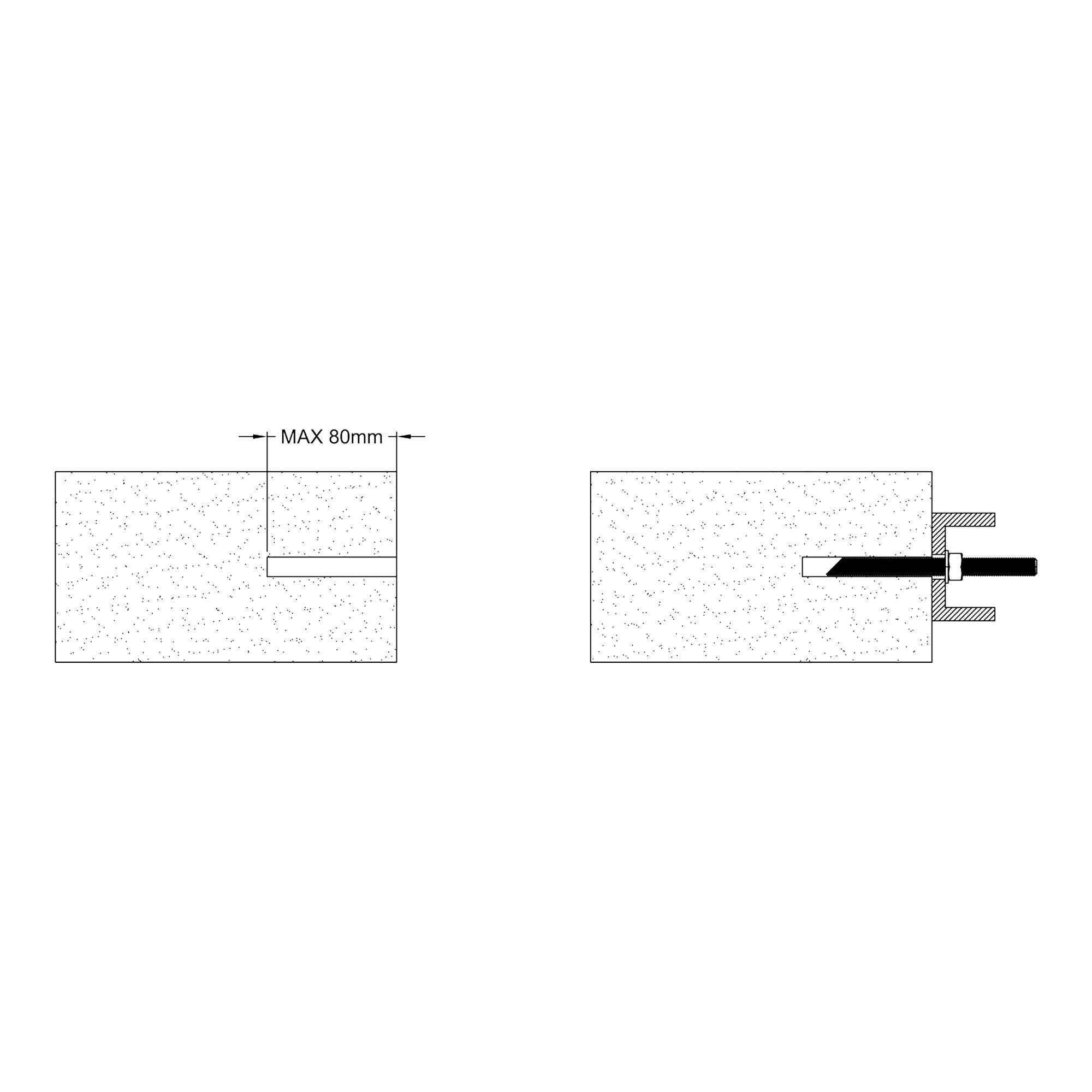 Diall Blue zinc-plated Carbon steel Stud (Dia)8mm (L)110mm, Pack of 4