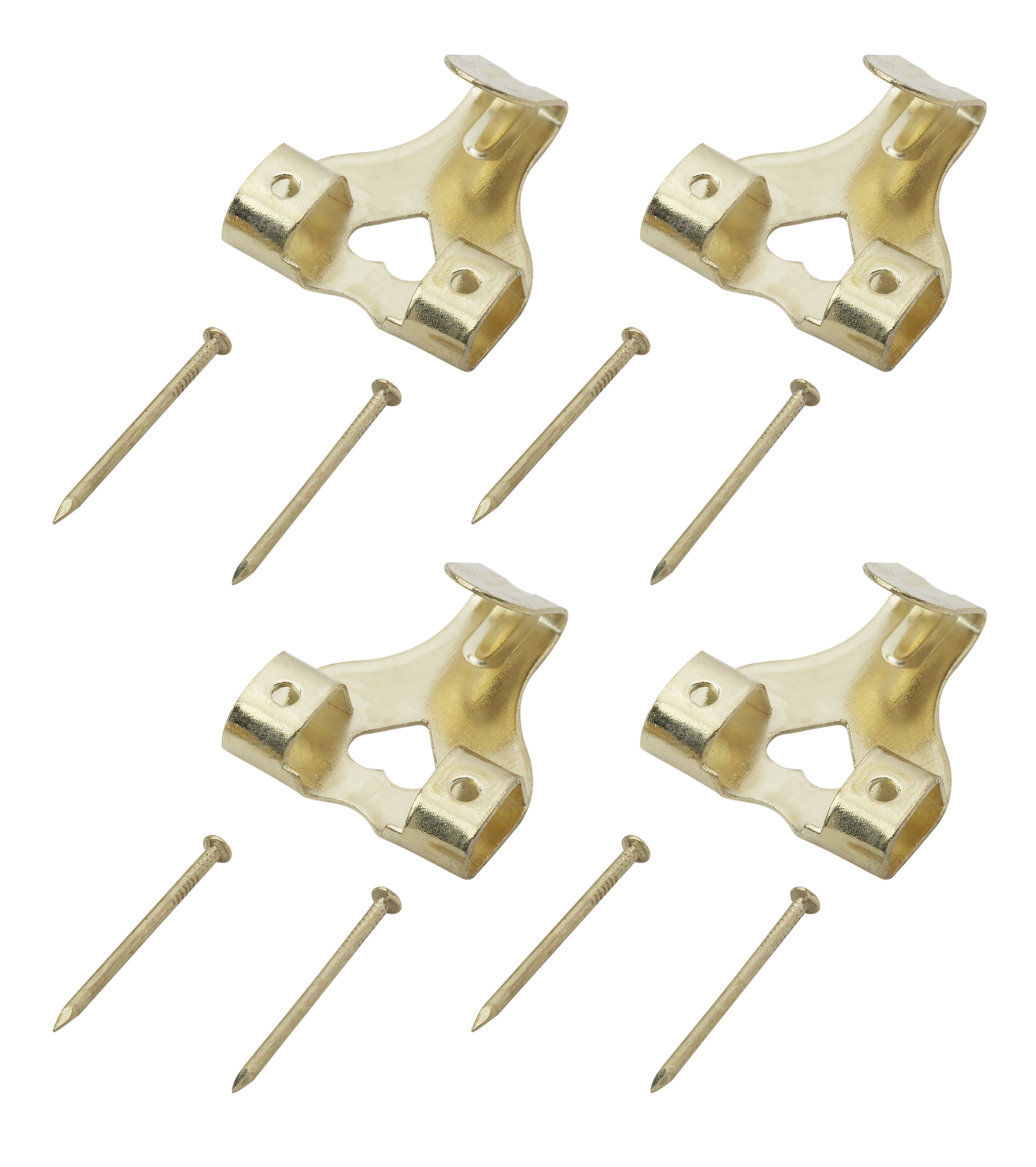 Diall Brass-plated No. 3 Picture hook (W)26mm, Pack of 8