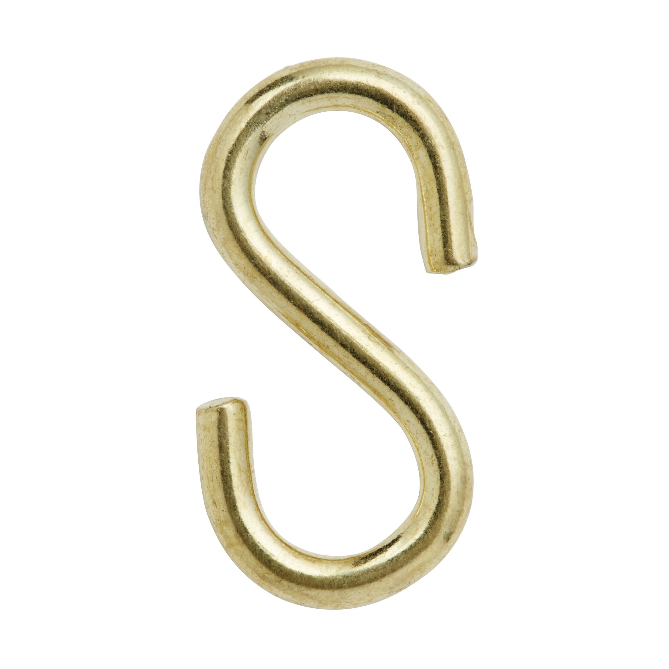 Diall Brass-plated Steel S-hook (H)30mm, Pack of 4